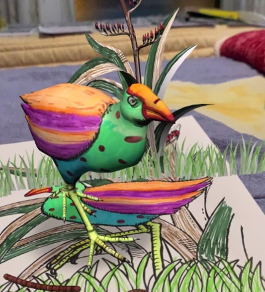 Imagen1- Pájaro creado en 3D con la aplicación Quiver